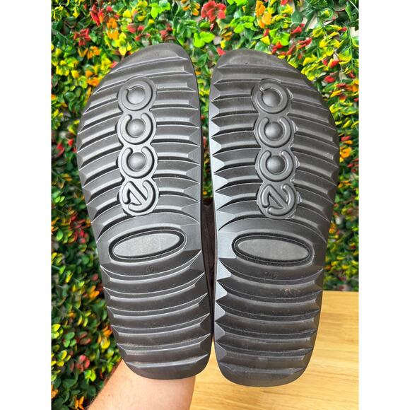 Ecco Cozmo‎ Nubuck Leather Sandals Shoes Hook and Loop Brown Mens 12-12.5 46 EUC - Picture 10 of 10